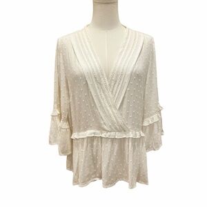 Hem & Thread Swiss Dot Blouse Ivory Large 🤍